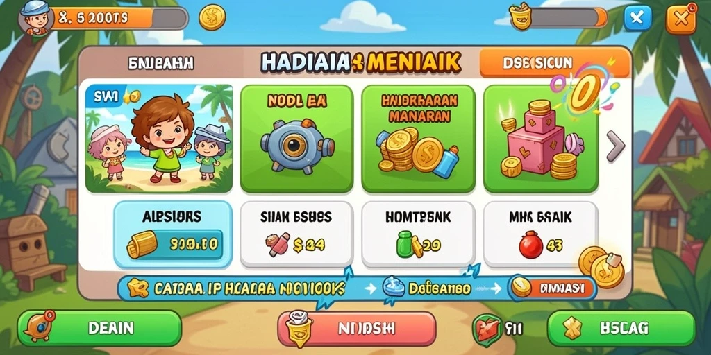 Ilustrasi grafis yang menawan dari level permainan.