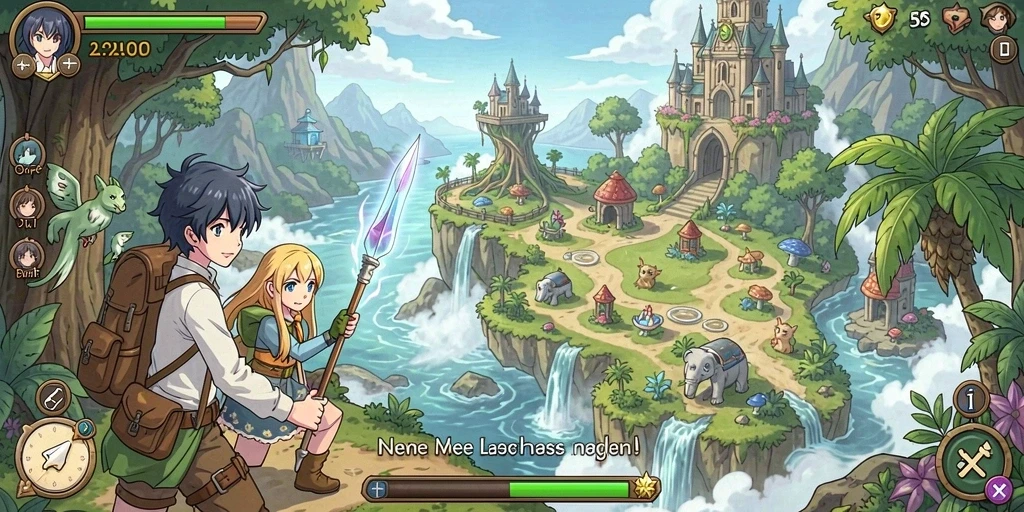 Grafis level yang detail dan penuh warna.